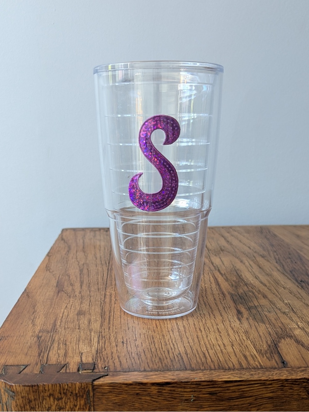 Purple Sequin Letter "S" Alphabet Tervis 24 oz Insulated Tumbler Cup